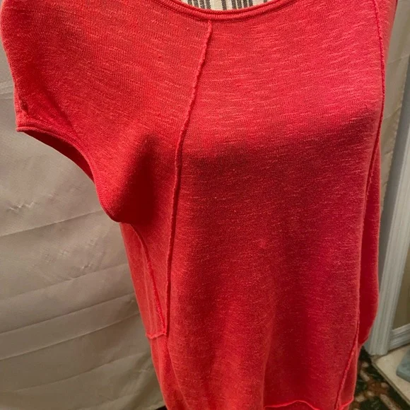 Eileen Fisher sleeveless melon orange Tunic top with asymmetrical hem size med - Picture 8 of 11